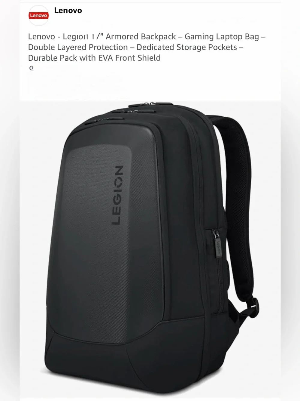 Lenovo Legion 17” Black Armored Laptop Backpack